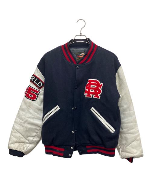 ivano（イバノ）ivano (イバノ) スタジャン ネイビー×ホワイト サイズ:Lの古着・服飾アイテム