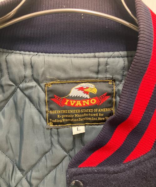 ivano（イバノ）ivano (イバノ) スタジャン ネイビー×ホワイト サイズ:Lの古着・服飾アイテム