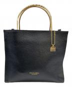 BLUE LABEL CRESTBRIDGEブルーレーベルクレストブリッジ）の古着「レザーメタルハンドルスクエアミニトート」｜ブラック