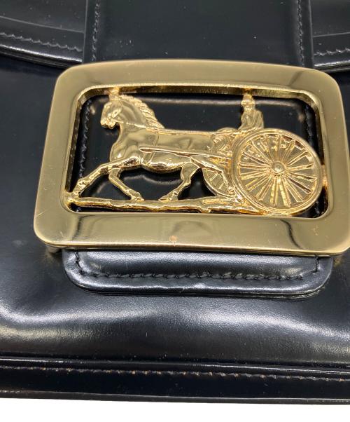 CELINE（セリーヌ）CELINE (セリーヌ) 馬車金具ハンドバッグ ブラックの古着・服飾アイテム