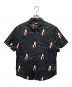 stussyステューシー）の古着「半袖シャツ」｜ブラック