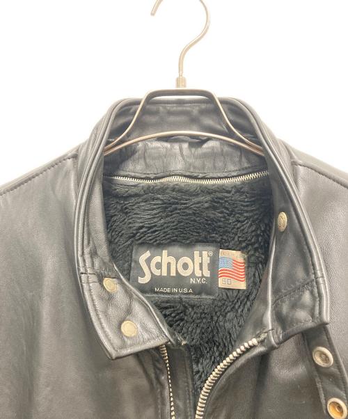 Schott（ショット）Schott (ショット) ボアライナー付きシングルライダースジャケット ブラック サイズ:SIZE50の古着・服飾アイテム