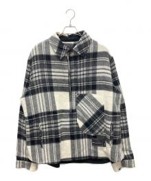 WELLDONE（ウェルダン）の古着「Wool Plaid Anorak Jacket ハーフジップチェックジャケットブルゾン」｜ホワイト