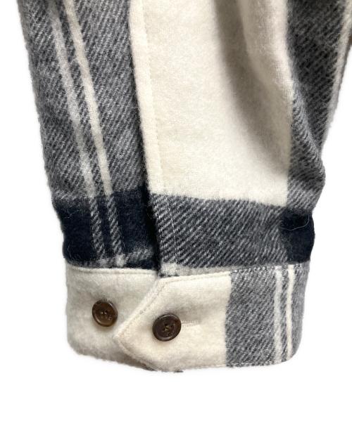 WELLDONE（ウェルダン）WELLDONE (ウェルダン) Wool Plaid Anorak Jacket ハーフジップチェックジャケットブルゾン ホワイト サイズ:SIZE XLの古着・服飾アイテム