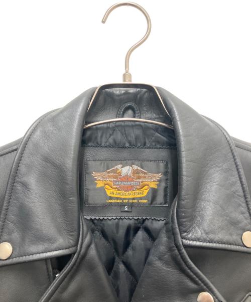 HARLEY-DAVIDSON（ハーレーダビッドソン）HARLEY-DAVIDSON (ハーレーダビッドソン) レザージャケット ブラック サイズ:SIZE Sの古着・服飾アイテム