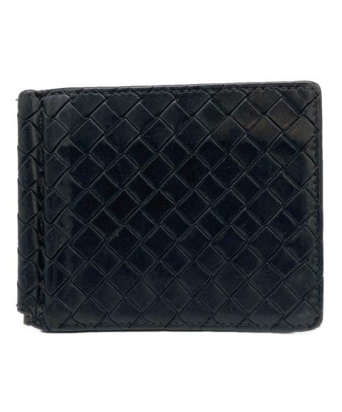 BOTTEGA VENETA（ボッテガベネタ）BOTTEGA VENETA (ボッテガベネタ) マネークリップ付2つ折り財布 ブラックの古着・服飾アイテム