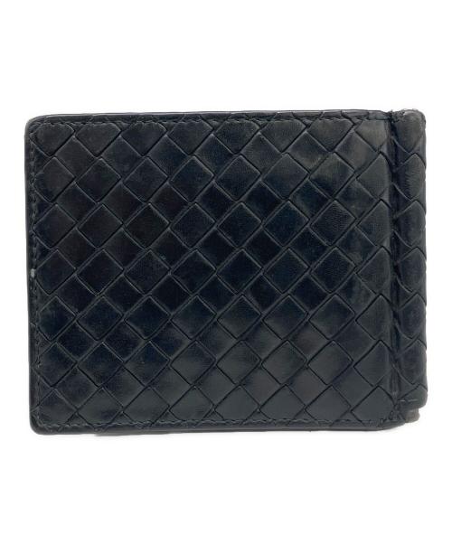 BOTTEGA VENETA（ボッテガベネタ）BOTTEGA VENETA (ボッテガベネタ) マネークリップ付2つ折り財布 ブラックの古着・服飾アイテム