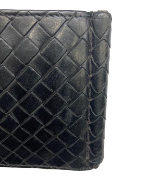 BOTTEGA VENETA（ボッテガベネタ）BOTTEGA VENETA (ボッテガベネタ) マネークリップ付2つ折り財布 ブラックの古着・服飾アイテム