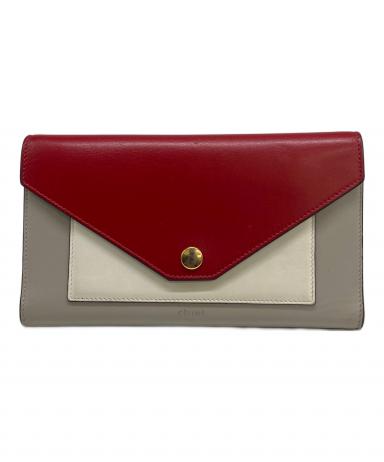 CELINE エンベロープ型二つ折り財布 赤とベージュ 1041013267850053_01_4414w.jpeg