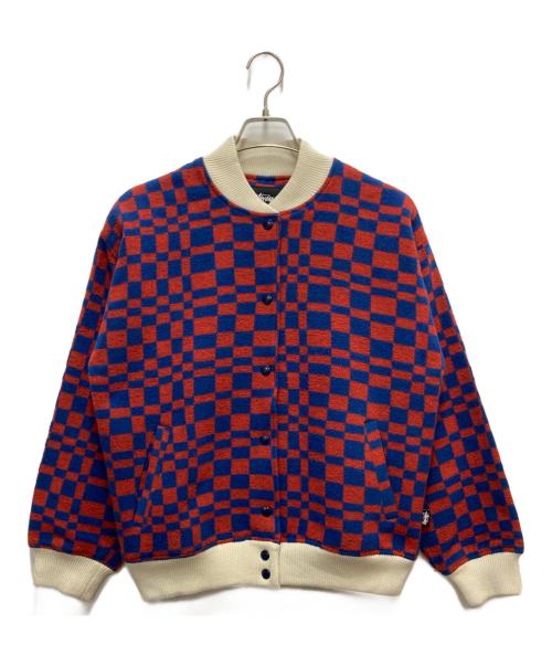stussy（ステューシー）stussy (ステューシー) チェックスタジャン レッド×ブルー サイズ:SIZE Sの古着・服飾アイテム