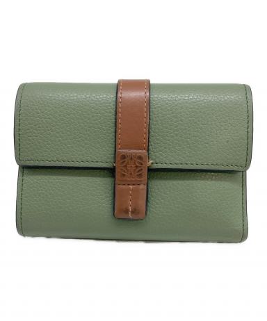 中古・古着通販】LOEWE (ロエベ) 3つ折り財布 グリーン｜ブランド