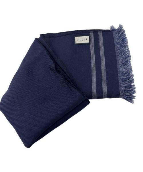 GUCCI（グッチ）GUCCI (グッチ) マフラー ネイビーの古着・服飾アイテム