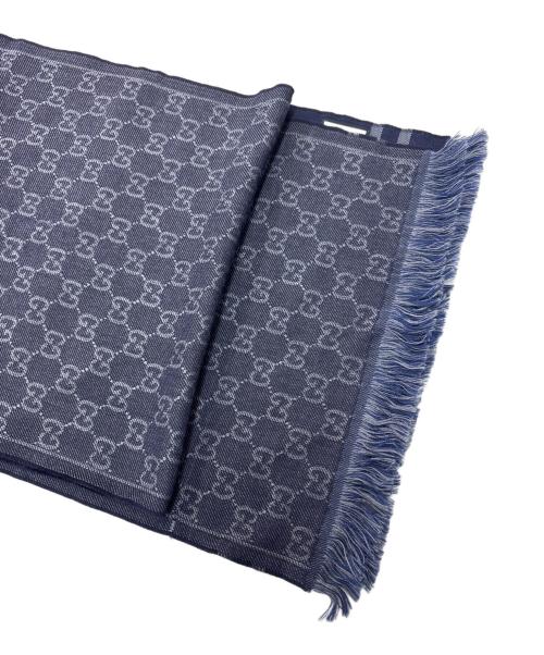 GUCCI（グッチ）GUCCI (グッチ) マフラー ネイビーの古着・服飾アイテム