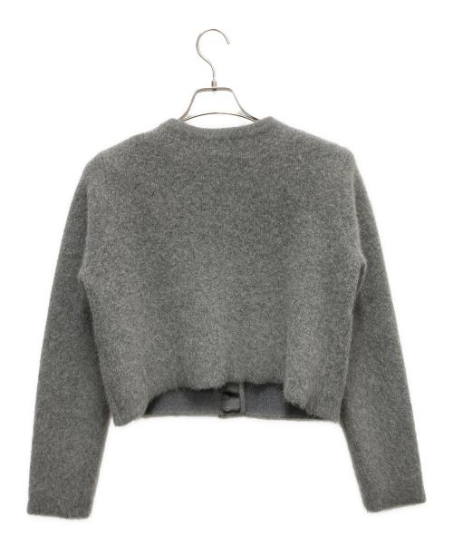 anuans（アニュアンス）anuans (アニュアンス) ラクーンブレンドノーカラーニットカーディガン グレー サイズ:SIZE FREEの古着・服飾アイテム