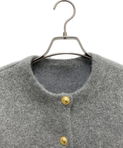 anuans（アニュアンス）anuans (アニュアンス) ラクーンブレンドノーカラーニットカーディガン グレー サイズ:SIZE FREEの古着・服飾アイテム