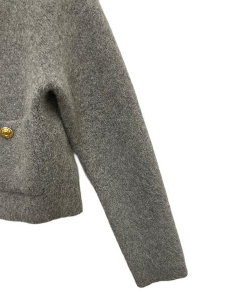 anuans（アニュアンス）anuans (アニュアンス) ラクーンブレンドノーカラーニットカーディガン グレー サイズ:SIZE FREEの古着・服飾アイテム