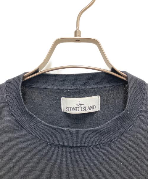 STONE ISLAND（ストーンアイランド）STONE ISLAND (ストーンアイランド) 薄手ニット ブラック サイズ:SIZE Sの古着・服飾アイテム