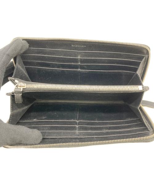 BALENCIAGA（バレンシアガ）BALENCIAGA (バレンシアガ) ラウンドファスナー長財布 ブラックの古着・服飾アイテム