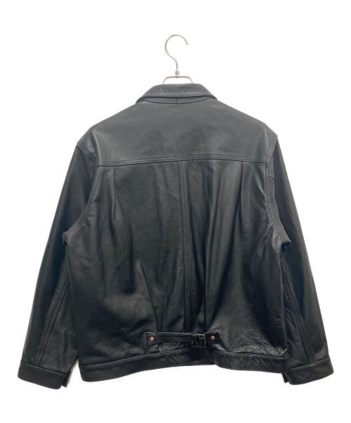 HOUSTON（ヒューストン）HOUSTON (ヒューストン) レザージャケット ブラック サイズ:42Rの古着・服飾アイテム