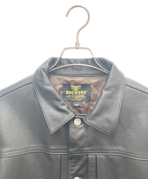 HOUSTON（ヒューストン）HOUSTON (ヒューストン) レザージャケット ブラック サイズ:42Rの古着・服飾アイテム