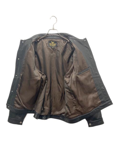 HOUSTON（ヒューストン）HOUSTON (ヒューストン) レザージャケット ブラック サイズ:42Rの古着・服飾アイテム