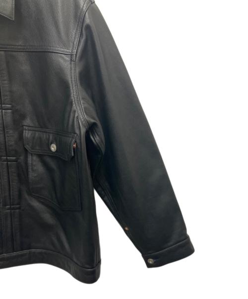 HOUSTON（ヒューストン）HOUSTON (ヒューストン) レザージャケット ブラック サイズ:42Rの古着・服飾アイテム