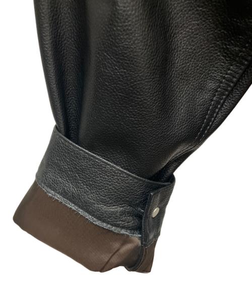 HOUSTON（ヒューストン）HOUSTON (ヒューストン) レザージャケット ブラック サイズ:42Rの古着・服飾アイテム