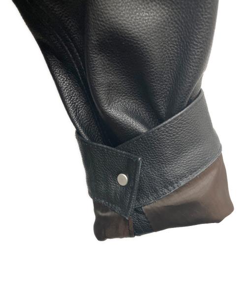 HOUSTON（ヒューストン）HOUSTON (ヒューストン) レザージャケット ブラック サイズ:42Rの古着・服飾アイテム