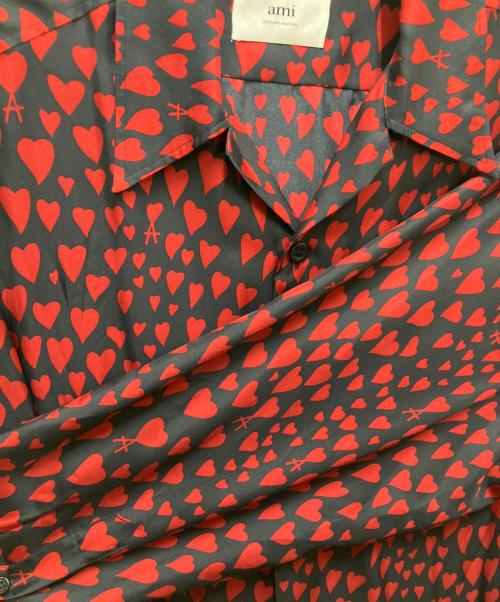 ami（アミ）ami (アミ) 総柄シャツ ブラック サイズ:SIZE　38の古着・服飾アイテム