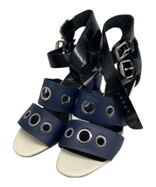Christian Louboutin（クリスチャン・ルブタン）Christian Louboutin (クリスチャン・ルブタン) ヒールサンダル ブラック×ブルー サイズ:36　1/2の古着・服飾アイテム
