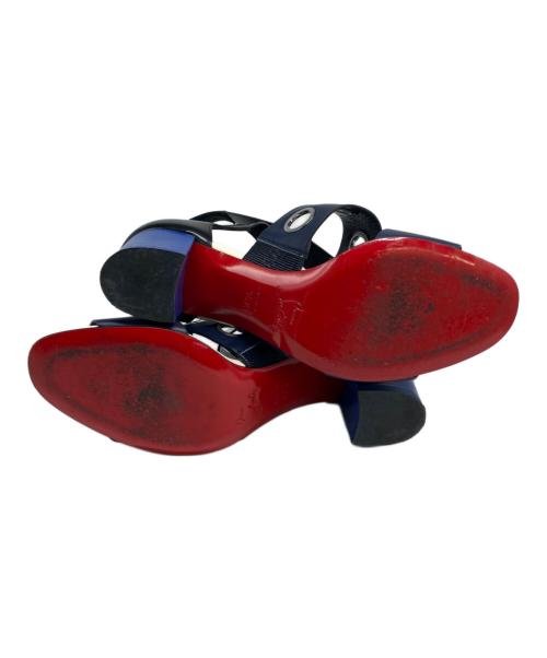 Christian Louboutin（クリスチャン・ルブタン）Christian Louboutin (クリスチャン・ルブタン) ヒールサンダル ブラック×ブルー サイズ:36　1/2の古着・服飾アイテム