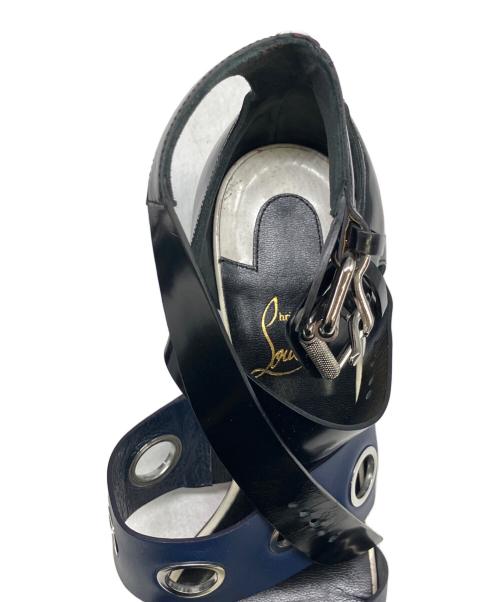 Christian Louboutin（クリスチャン・ルブタン）Christian Louboutin (クリスチャン・ルブタン) ヒールサンダル ブラック×ブルー サイズ:36　1/2の古着・服飾アイテム