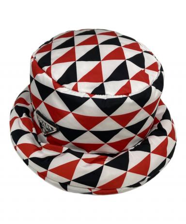 中古・古着通販】PRADA (プラダ) バケットハット レッド×ホワイト