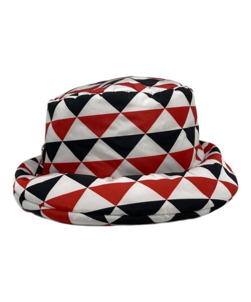 PRADA（プラダ）PRADA (プラダ) バケットハット レッド×ホワイト サイズ:SIZE Mの古着・服飾アイテム