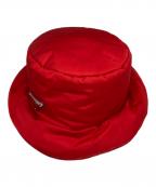 PRADAプラダ）の古着「三角ロゴプレート ナイロンバケットハット」｜レッド