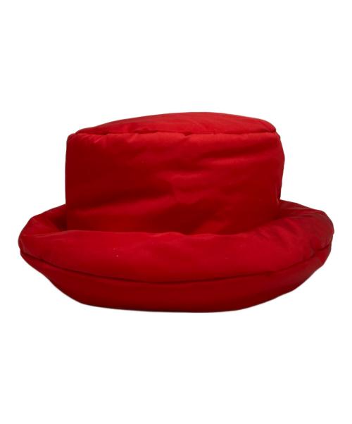 PRADA（プラダ）PRADA (プラダ) 三角ロゴプレート ナイロンバケットハット レッド サイズ:SIZE Mの古着・服飾アイテム