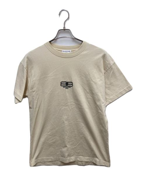 BALENCIAGA（バレンシアガ）BALENCIAGA (バレンシアガ) 刺繍ロゴTシャツ ベージュ サイズ:Sの古着・服飾アイテム