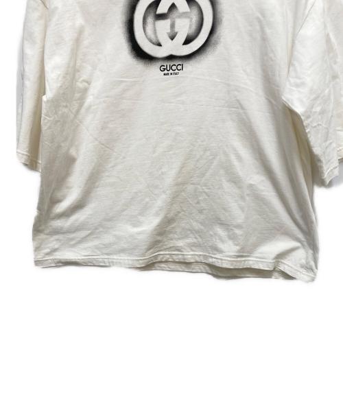 GUCCI（グッチ）GUCCI (グッチ) コットンジャージー オーバーサイズ Tシャツ ベージュ サイズ:Mの古着・服飾アイテム