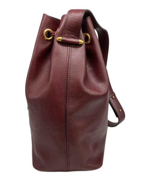 Cartier（カルティエ）Cartier (カルティエ) 巾着ショルダーバッグ ボルドーの古着・服飾アイテム