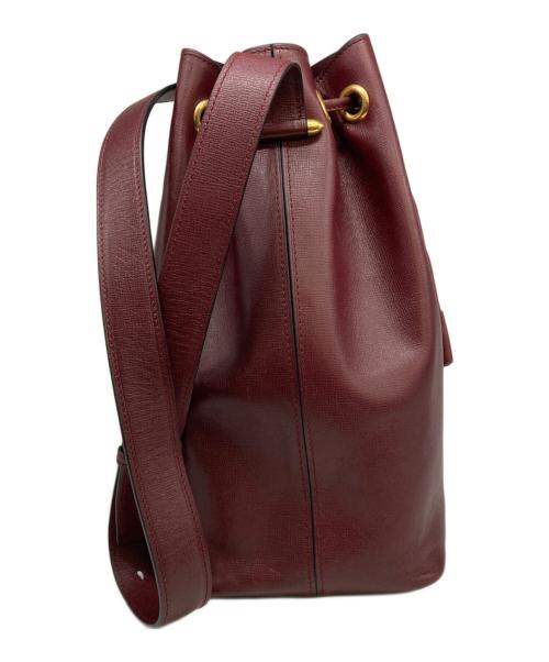 Cartier（カルティエ）Cartier (カルティエ) 巾着ショルダーバッグ ボルドーの古着・服飾アイテム