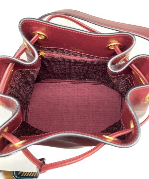 Cartier（カルティエ）Cartier (カルティエ) 巾着ショルダーバッグ ボルドーの古着・服飾アイテム