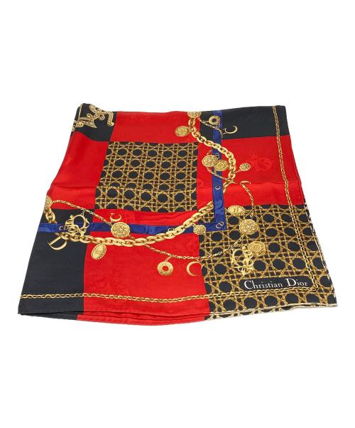 Christian Dior（クリスチャン ディオール）Christian Dior (クリスチャン ディオール) シルクスカーフ レッドの古着・服飾アイテム