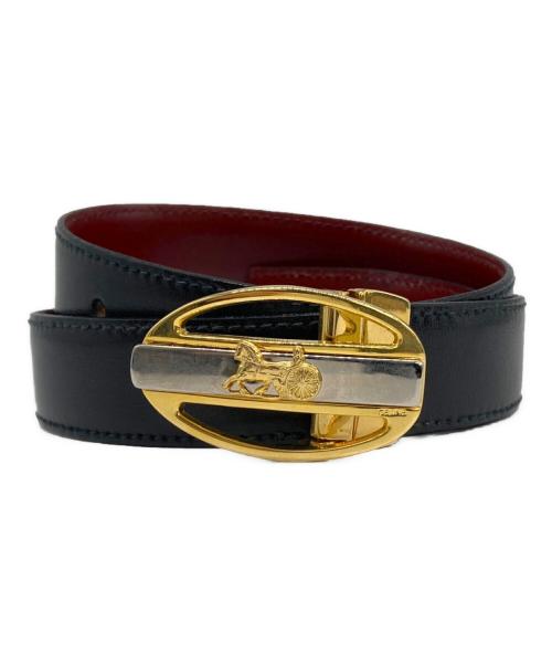 CELINE（セリーヌ）CELINE (セリーヌ) 馬車金具バックルベルト ブラックの古着・服飾アイテム