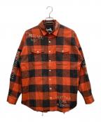 hacullaハキュラ）の古着「ヘビーネルシャツ」｜オレンジ