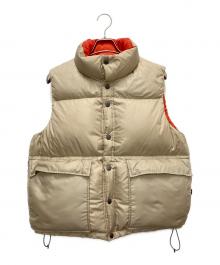 EVISEN（エビセン）の古着「リバーシブルダウンベスト」｜オレンジ×ベージュ