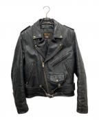 VANSONバンソン）の古着「ダブルライダースジャケット」｜ブラック