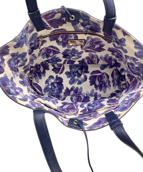 Ferragamo（フェラガモ）Ferragamo (フェラガモ) レザートートバッグ ネイビーの古着・服飾アイテム