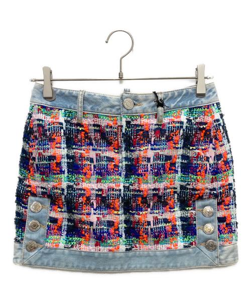 DSQUARED2（ディースクエアード）DSQUARED2 (ディースクエアード) デニムミニスカート マルチカラー サイズ:SIZE 38の古着・服飾アイテム