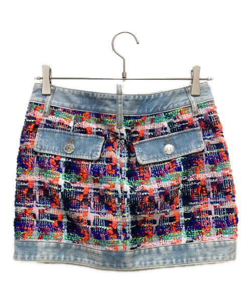 DSQUARED2（ディースクエアード）DSQUARED2 (ディースクエアード) デニムミニスカート マルチカラー サイズ:SIZE 38の古着・服飾アイテム