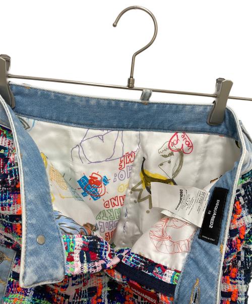 DSQUARED2（ディースクエアード）DSQUARED2 (ディースクエアード) デニムミニスカート マルチカラー サイズ:SIZE 38の古着・服飾アイテム
